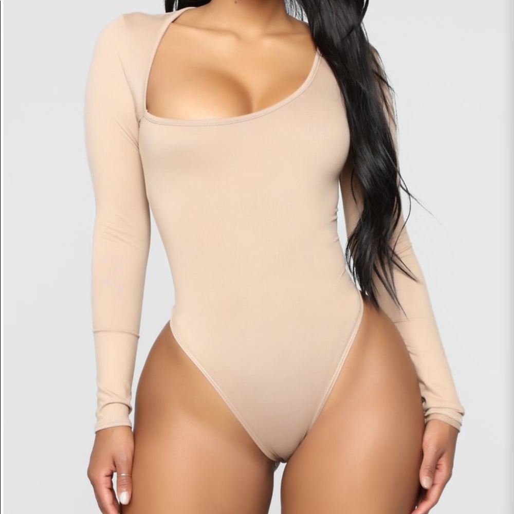 Long sleeve mocha bodysuit